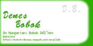 denes bobok business card